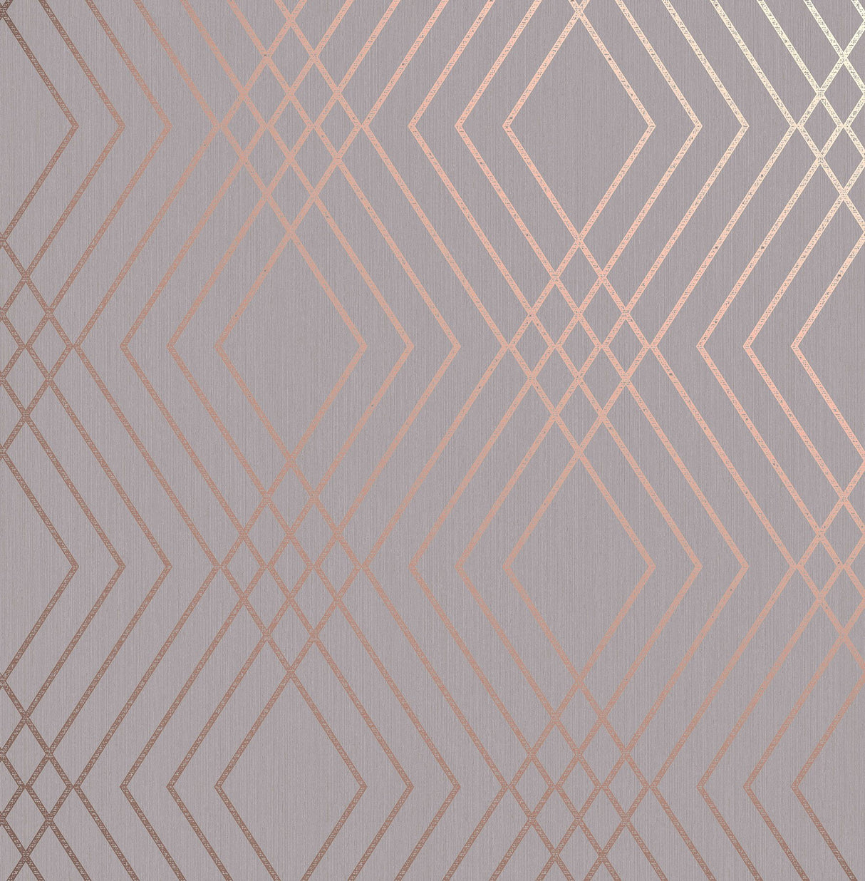 Shard Grey Trellis Wallpaper with Metallic Bronze Geometric Feature Wall Pattern - Fine Decor FD42604