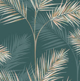 South Beach Evergreen Fronds Wallpaper with Tropical Botanical Pattern - Fine Decor FD42679