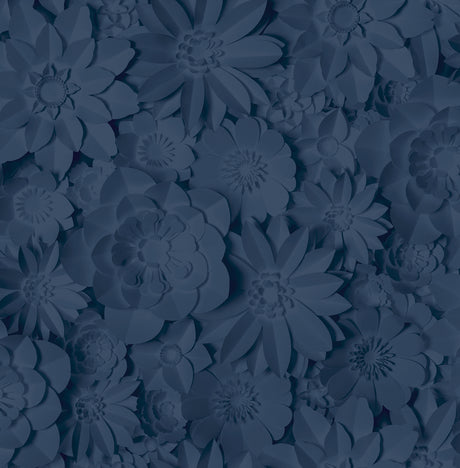 Dacre Dark Blue Floral Wallpaper by Fine Decor