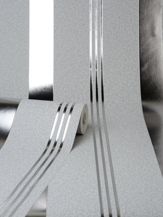 Collin Silver Bexley Stripe Wallpaper