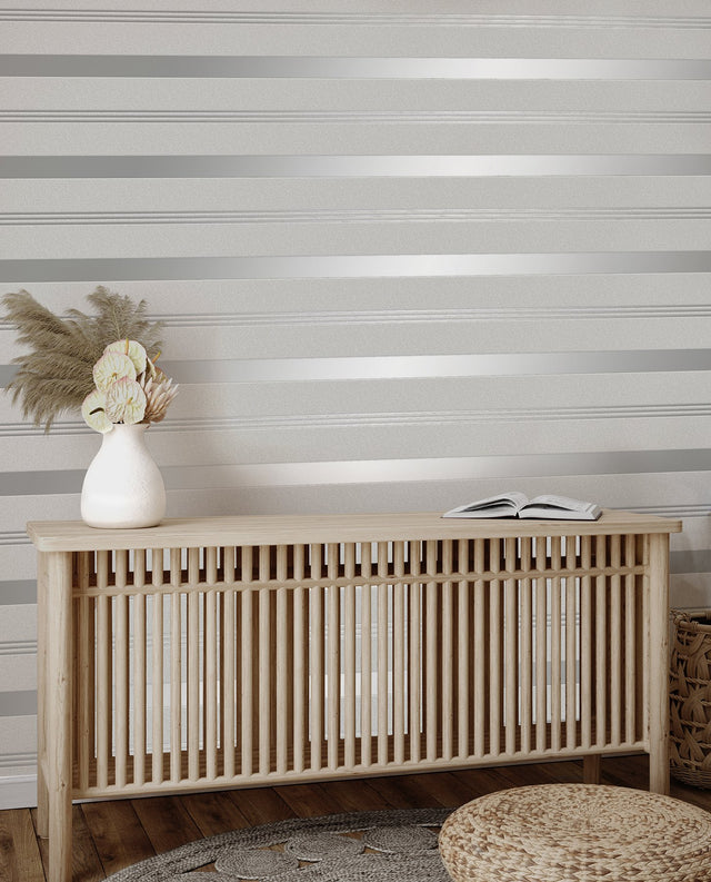 Collin Silver Bexley Stripe Wallpaper