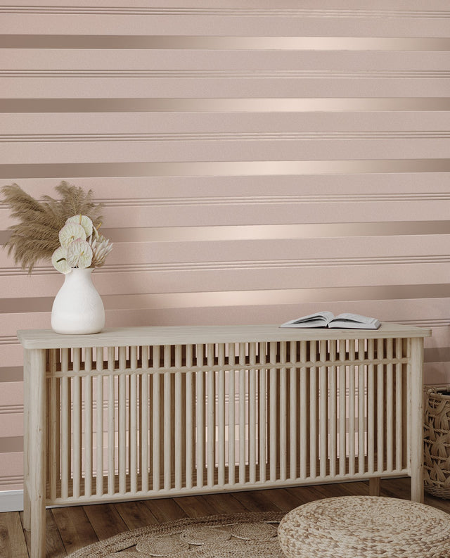 Collin Pink Bexley Stripe Wallpaper