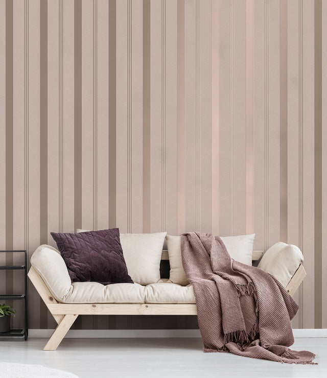 Collin Pink Bexley Stripe Wallpaper
