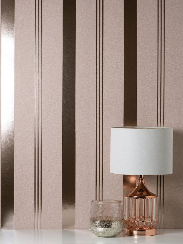 Collin Pink Bexley Stripe Wallpaper