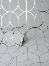 Raye Silver Rosco Trellis Wallpaper