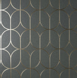 Raye Charcoal Rosco Trellis Wallpaper