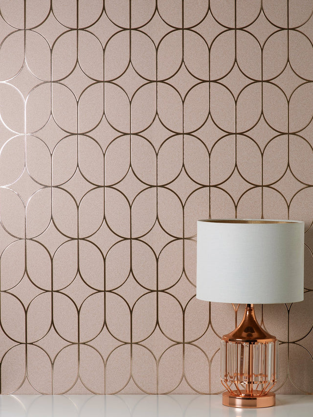 Raye Pink Rosco Trellis Wallpaper