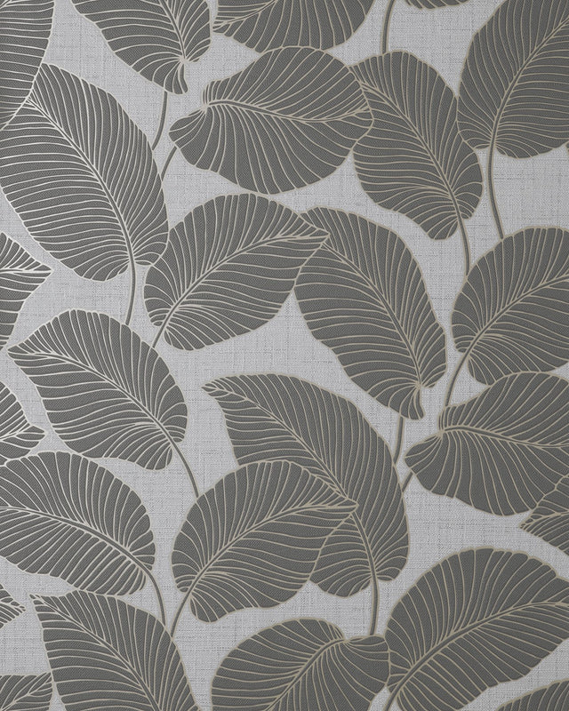 Larson Grey Leaf Wallpaper with Modern Botanical Leaf Pattern - Fine Decor FD42819