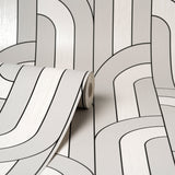 Ezra Platinum Arch Wallpaper