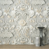 Fae Light Grey Woodland Wallpaper with Whimsical Paper-Cut Animal & Floral Motif - Fine Decor FD42952