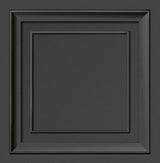 Distinctive Dark Grey Square Panel Wallpaper with Masculine Wood Panel Graphic - Fine Decor FD43001