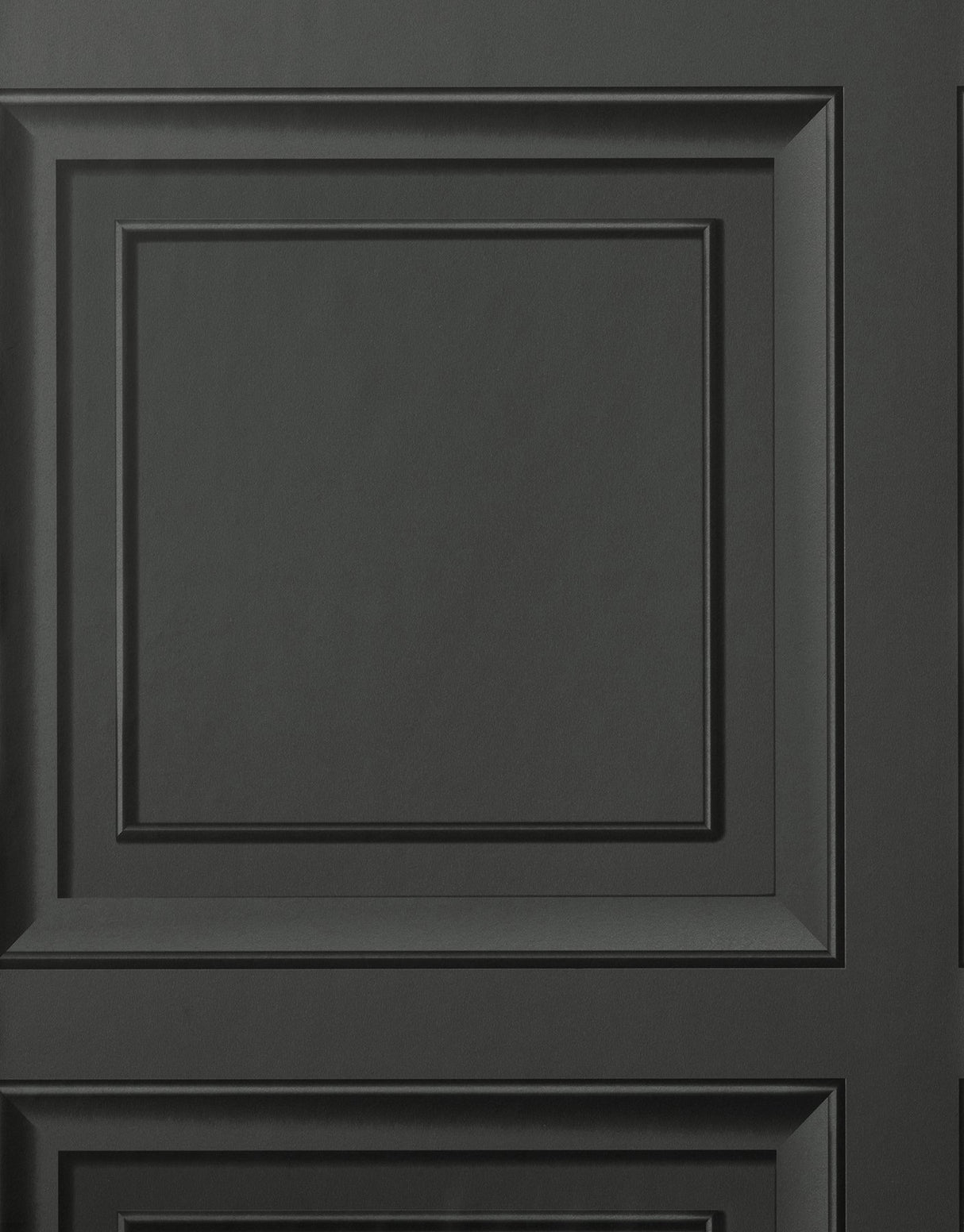 Distinctive Dark Grey Square Panel Wallpaper with Masculine Wood Panel Graphic - Fine Decor FD43001
