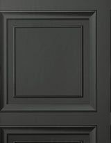 Distinctive Dark Grey Square Panel Wallpaper with Masculine Wood Panel Graphic - Fine Decor FD43001