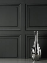 Distinctive Dark Grey Square Panel Wallpaper with Masculine Wood Panel Graphic - Fine Decor FD43001