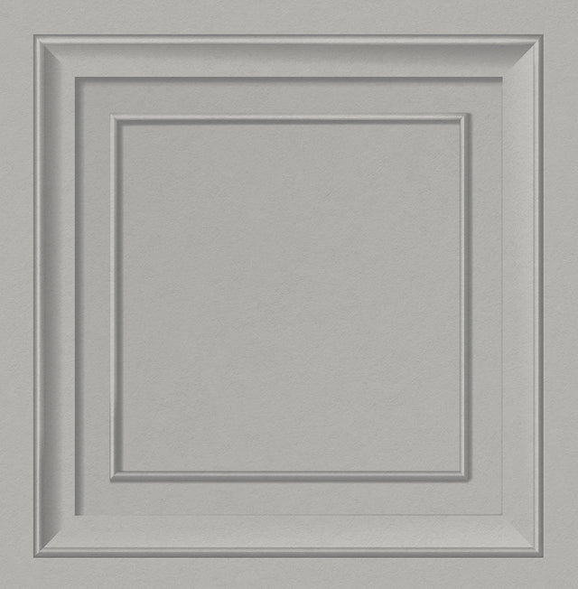 Distinctive Grey Square Panel Wallpaper with Graphics Wood & Stone Motif, Masculine Style - Fine Decor FD43002