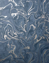 Suave Navy Marble Wallpaper with Abstract Glam Pattern - Fine Decor FD43055