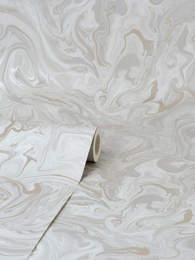 Suave Light Grey Marble Wallpaper