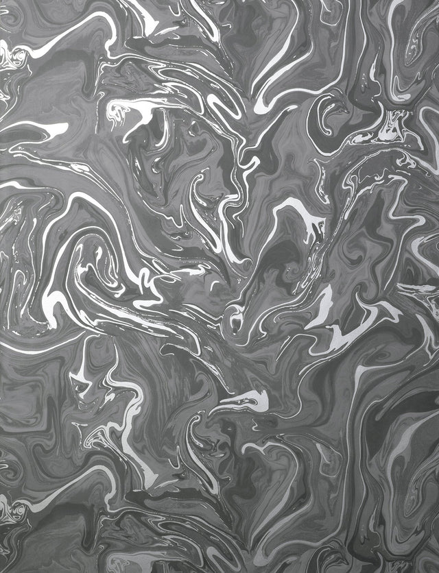 Suave Charcoal Marble Wallpaper