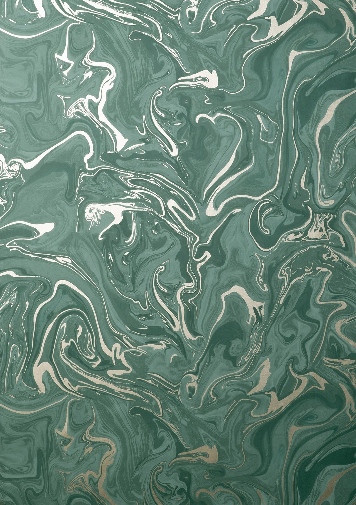 Suave Dark Green Marble Wallpaper with Abstract Glam Motif - Fine Decor FD43058