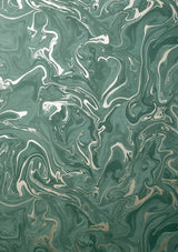 Suave Dark Green Marble Wallpaper with Abstract Glam Motif - Fine Decor FD43058