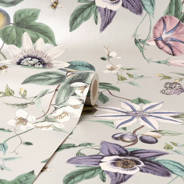 Sierra Silver Floral Wallpaper