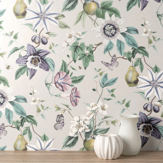 Sierra Silver Floral Wallpaper