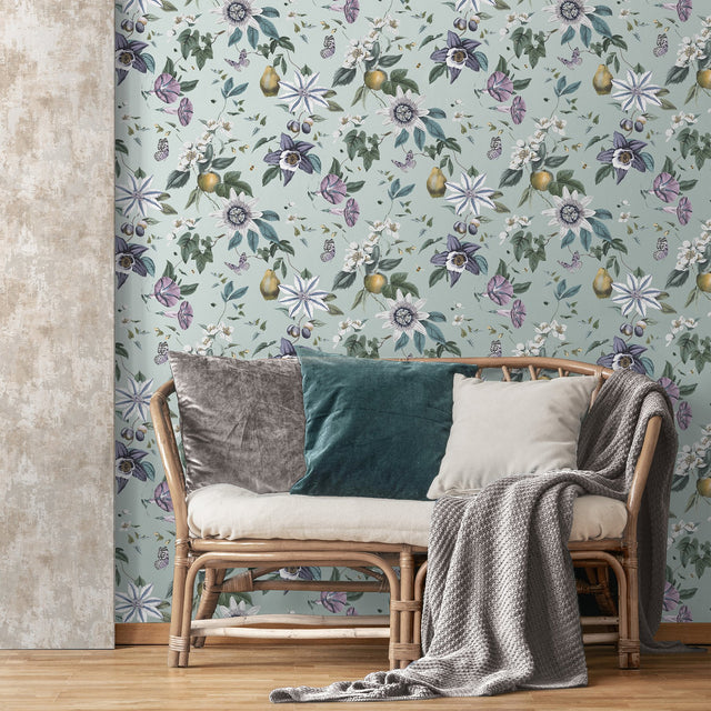 Sierra Sage Floral Wallpaper with Botanical Flowers and Modern Style - Fine Decor FD43061