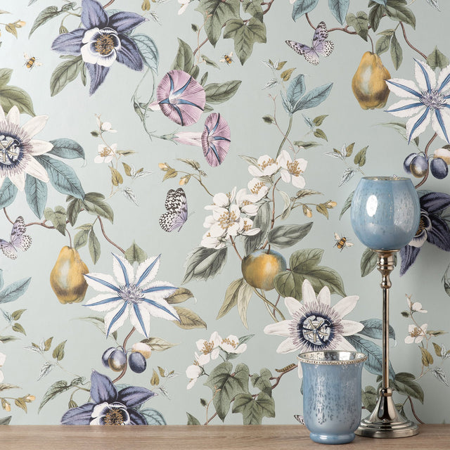 Sierra Sage Floral Wallpaper with Botanical Flowers and Modern Style - Fine Decor FD43061