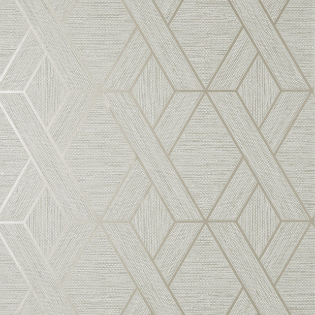 Malcolm Natural Geo Wallpaper with Metallic Textured Geometric Pattern - Fine Decor FD43153