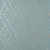 Malcolm Teal Geo Wallpaper with Metallic Textured Geometric Pattern - Fine Decor FD43154