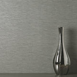 Mephi Grey Faux Grasscloth Textured Vinyl Wallpaper - Fine Decor FD43155