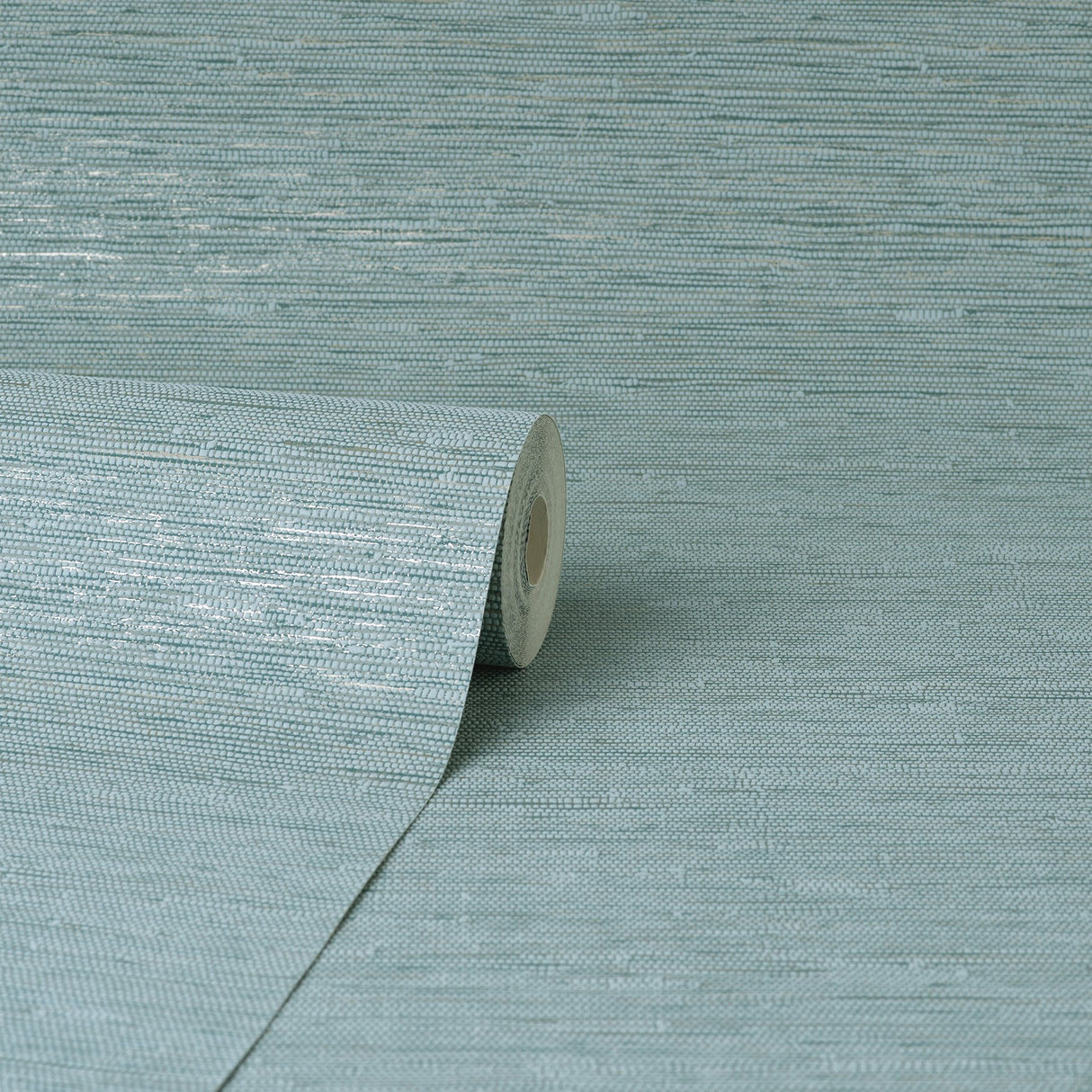 Mephi Teal Grasscloth Wallpaper with Faux Grasscloth Texture - Fine Decor FD43157