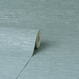 Mephi Teal Grasscloth Wallpaper with Faux Grasscloth Texture - Fine Decor FD43157