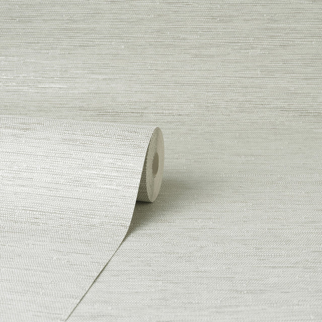 Mephi Natural Faux Grasscloth Vinyl Wallpaper with Textured Metallic Accents - Fine Decor FD43158
