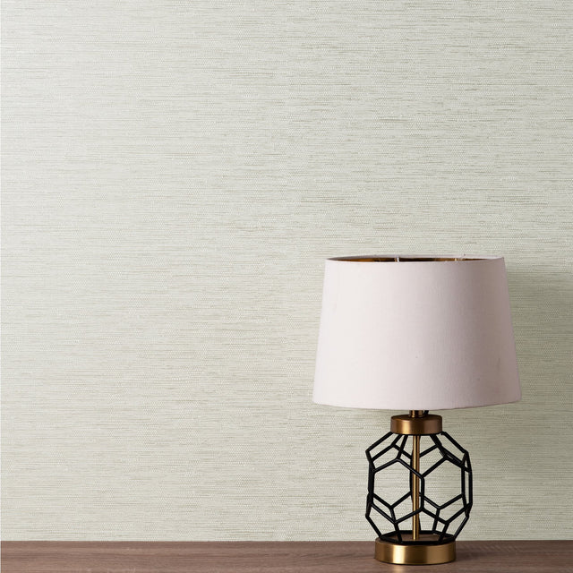 Mephi Natural Faux Grasscloth Vinyl Wallpaper with Textured Metallic Accents - Fine Decor FD43158