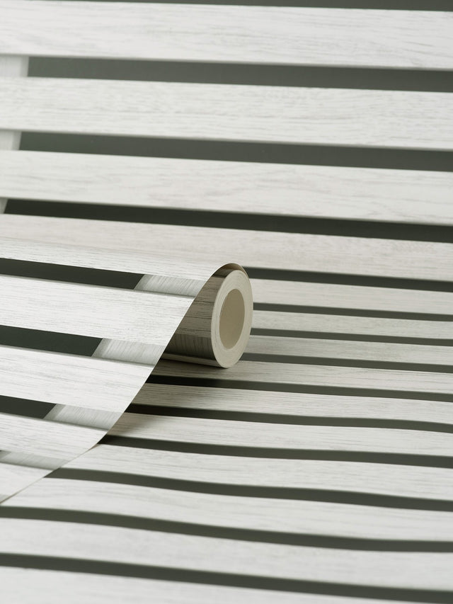 Marlow Charcoal Wood Slats Wallpaper with Farmhouse Wood Graphic Pattern - Fine Decor FD43219