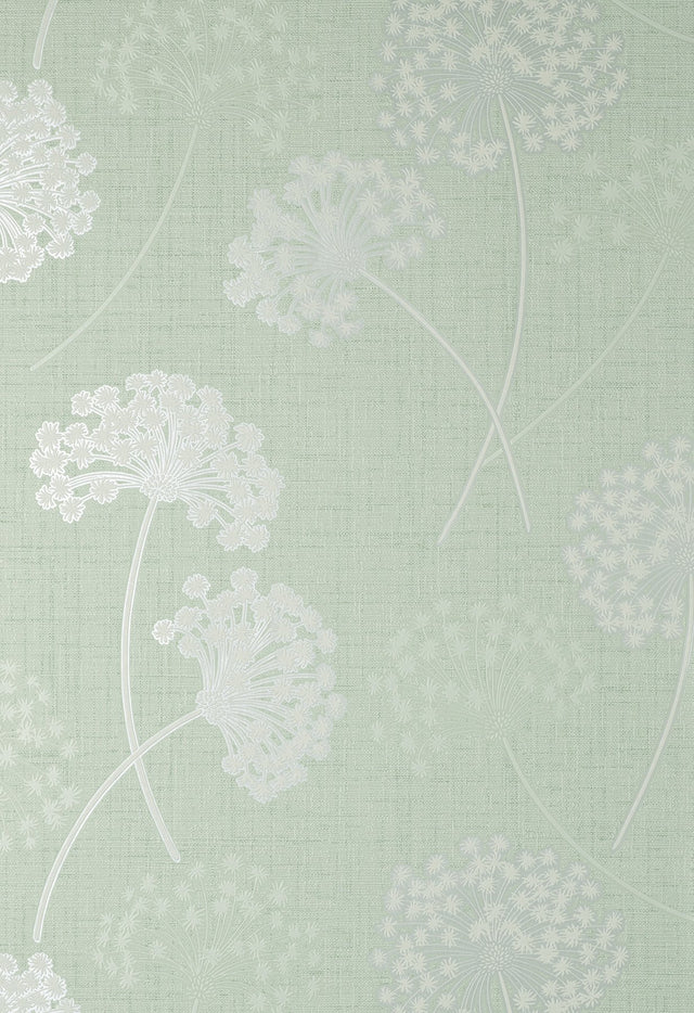 Grace Green Floral Wallpaper with Metallic Botanical Motif - Fine Decor FD43282