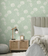 Grace Green Floral Wallpaper with Metallic Botanical Motif - Fine Decor FD43282