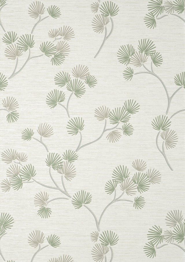 Kira Green Trail Botanical Scandinavian Wallpaper - Fine Decor FD43310