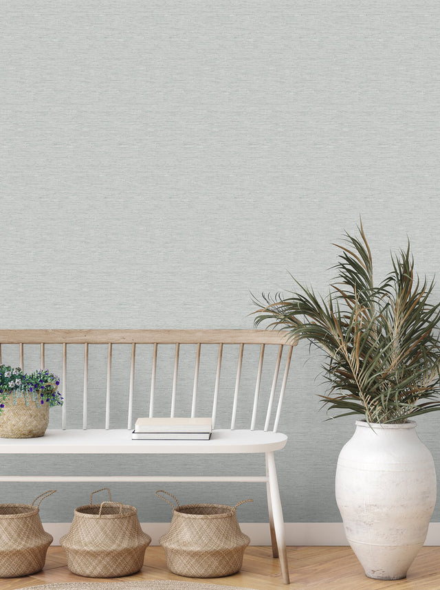 Miya Grey Faux Grasscloth Wallpaper with Modern Graphics Texture - Fine Decor FD43313