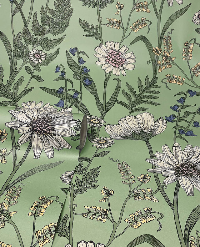 Arden Sage Wild Meadow Wallpaper