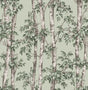 Fine Decor Bastian Green Trees Wallpaper roll and room view