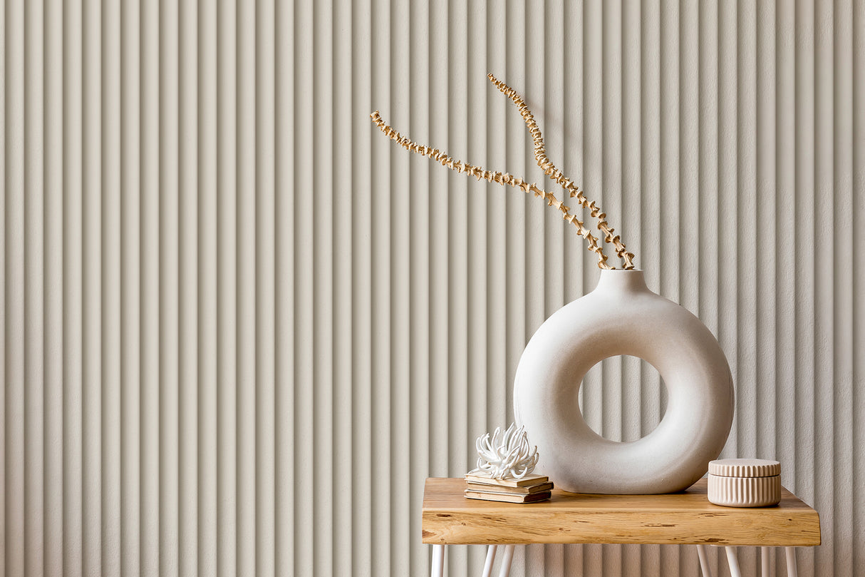 Raiden Cream by Fine Decor Ribbed Panel Wallpaper – Brewster Home Fashions FD43389