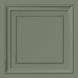 Moss green square panel wallpaper sample showing picture-frame molding effect - Fine Decor FD43390