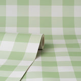 Patrice Light Green by Fine Decor Gingham Wallpaper – Brewster Home Fashions FD43393