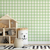 Patrice Light Green by Fine Decor Gingham Wallpaper – Brewster Home Fashions FD43393