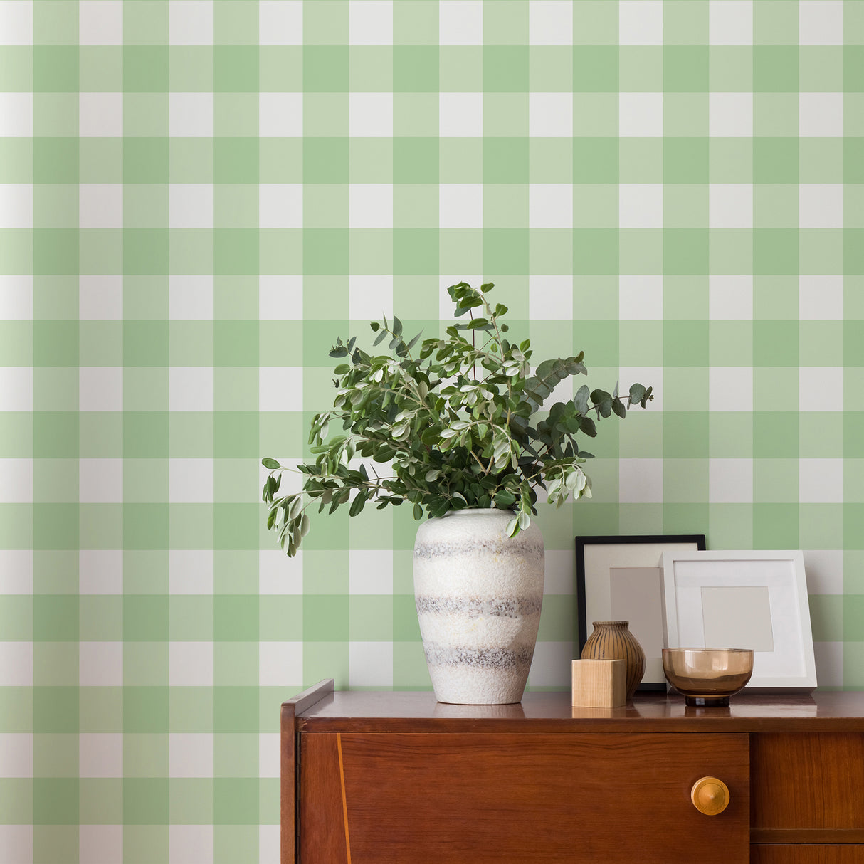 Patrice Light Green by Fine Decor Gingham Wallpaper – Brewster Home Fashions FD43393