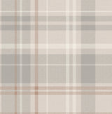 Fine Decor Hester Light Grey Plaid Wallpaper roll sample