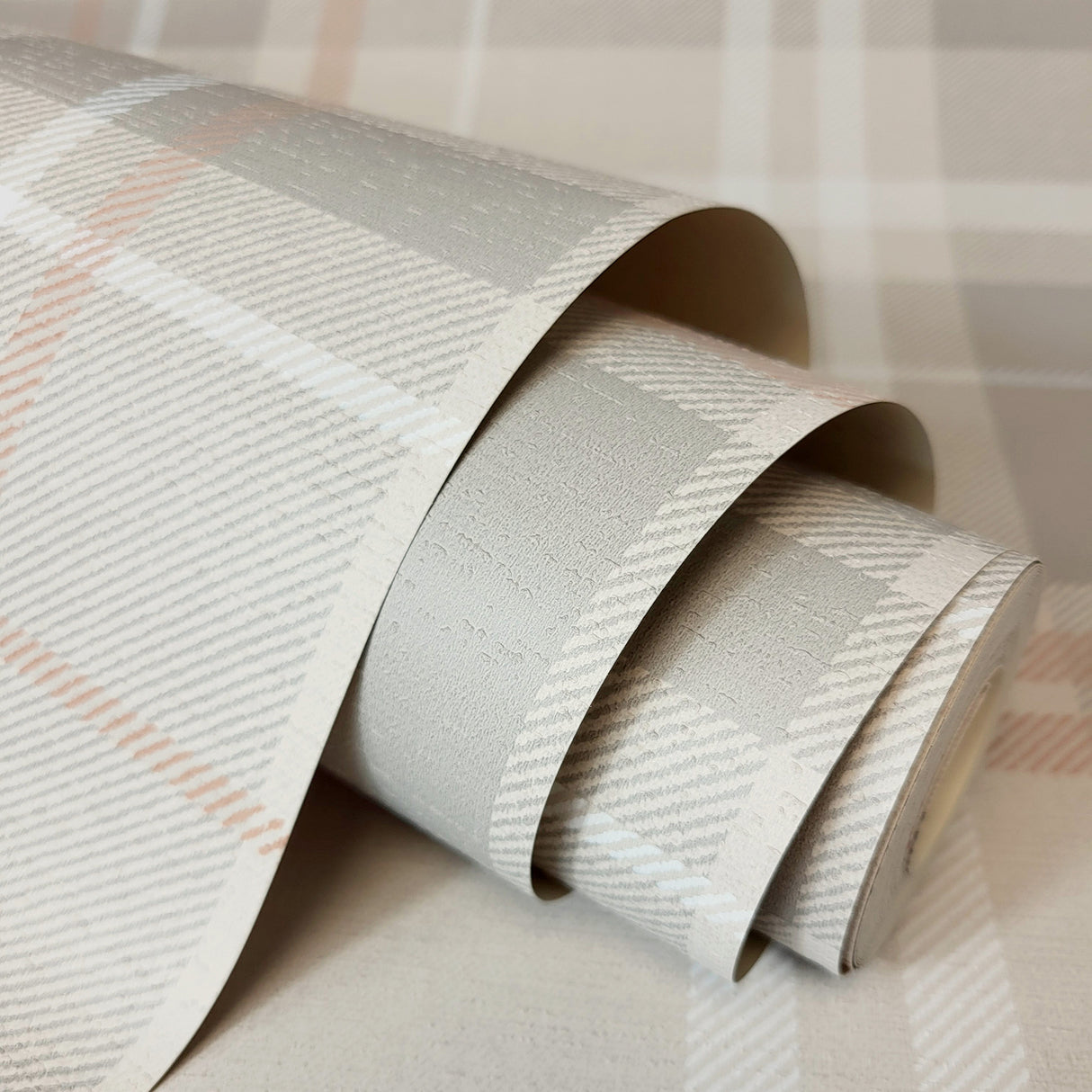 Hester Light Grey by Fine Decor Plaid Wallpaper – Brewster Home Fashions FD43397