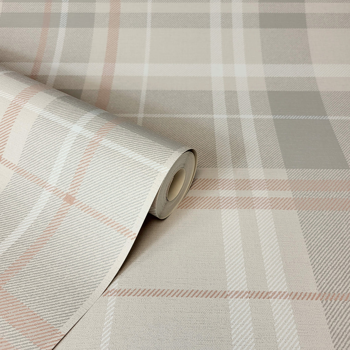 Hester Light Grey by Fine Decor Plaid Wallpaper – Brewster Home Fashions FD43397